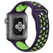 Curea iUni compatibila cu Apple Watch 1/2/3/4/5/6/7, 38mm, Silicon Sport, Purple/Green